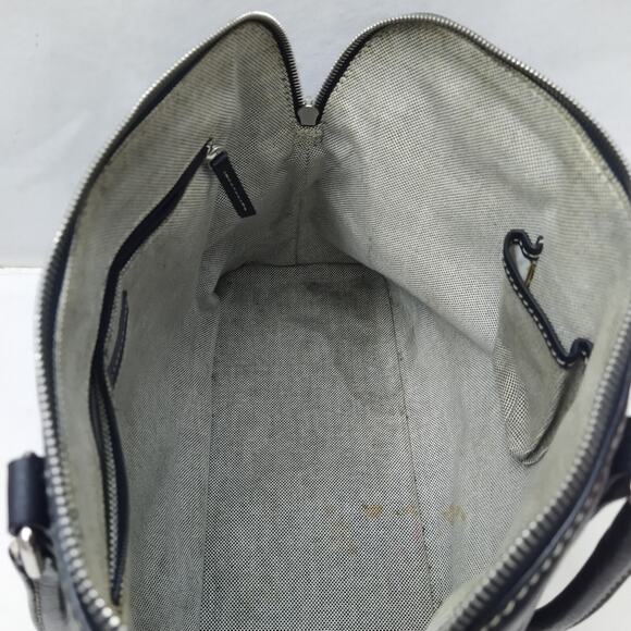 Dooney & Bourke Black Pebbled Leather Double Handles Zipper Satchel Shoulder Bag - Picture 11 of 16